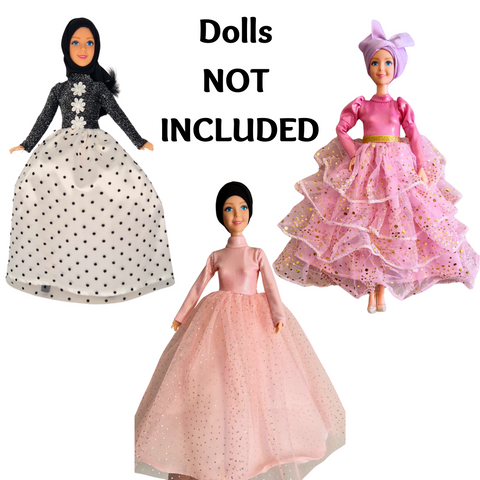 11.5 inch doll dresses - fashion set for muslim dolls and modest dolls