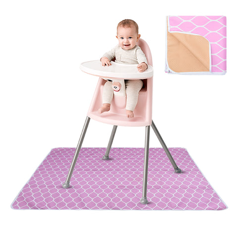 Non-Slip Splash Mat for Under highchair 51" Waterproof, Machine Washable & wipeable