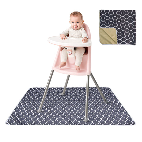 Non-Slip Splash Mat for Under highchair 51" Waterproof, Machine Washable & wipeable