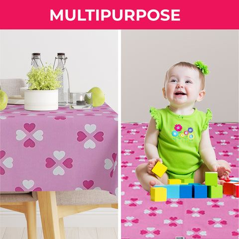 ALLOVA! Non-Slip Splash Mat for Under highchair 51" in pink, playmay, picnic mat, baby table mat, multipurpose